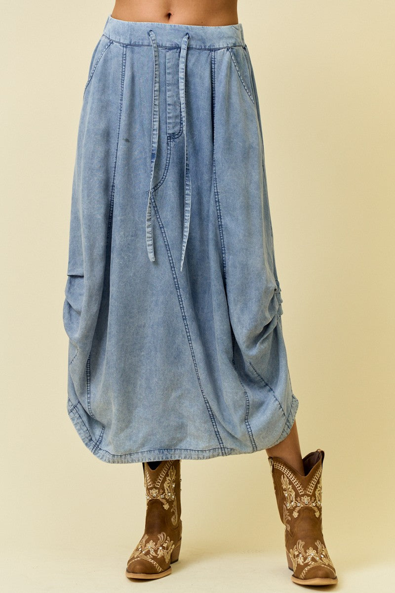 Boho Utility Midi Skirt