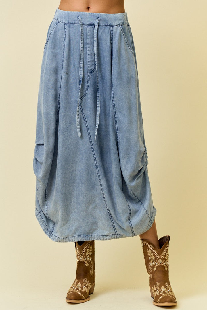 Boho Utility Midi Skirt