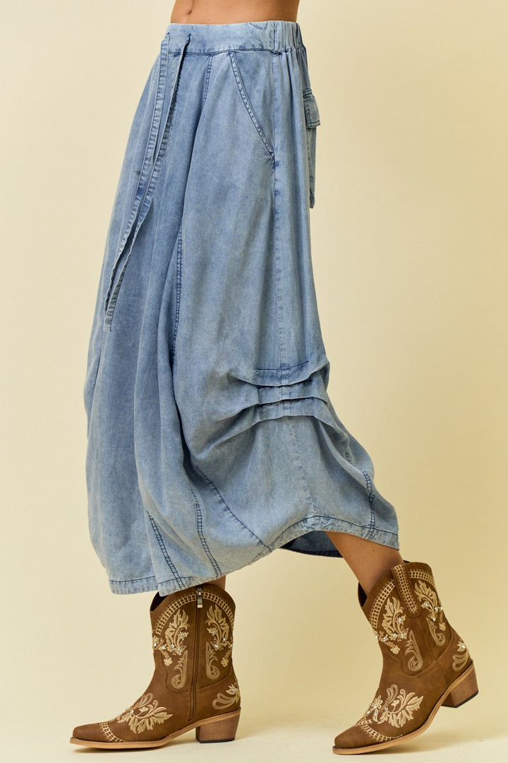 Boho Utility Midi Skirt