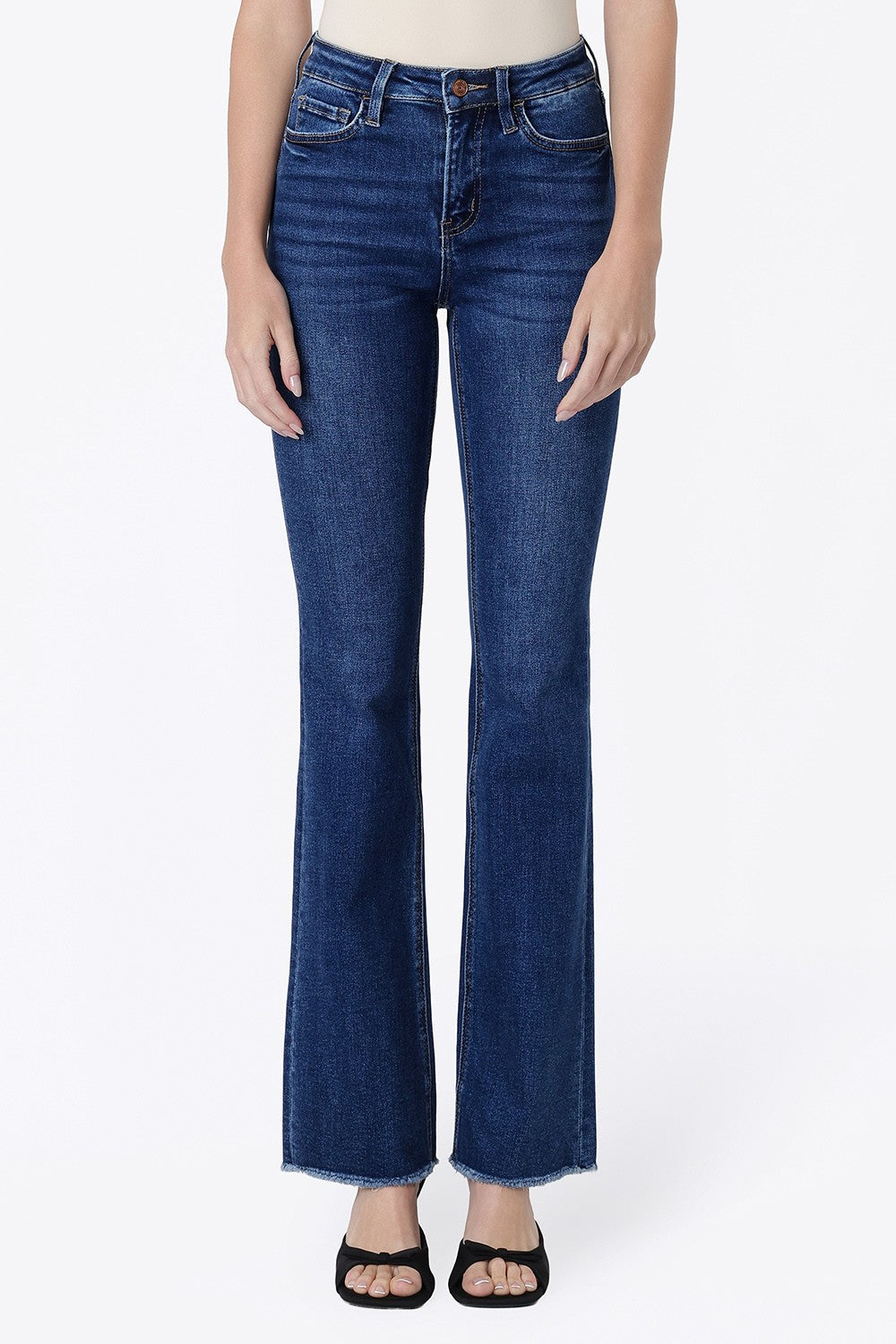 Vervet High Rise Raw Hem Bootcut Jeans