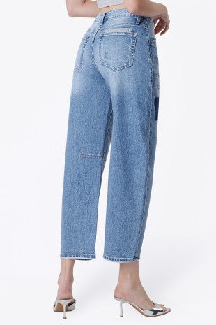 Vervet Patchwork Barrel Jeans