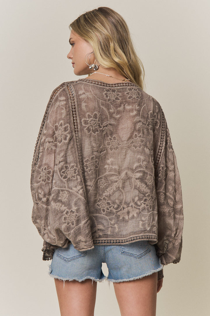 Wildflower Wander Kimono- Mocha