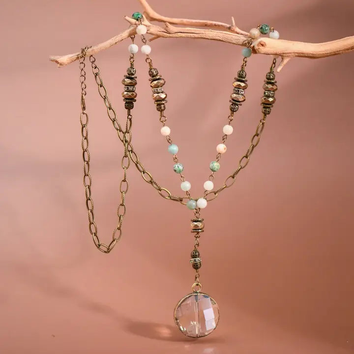 Stone & Crystal Link Necklace