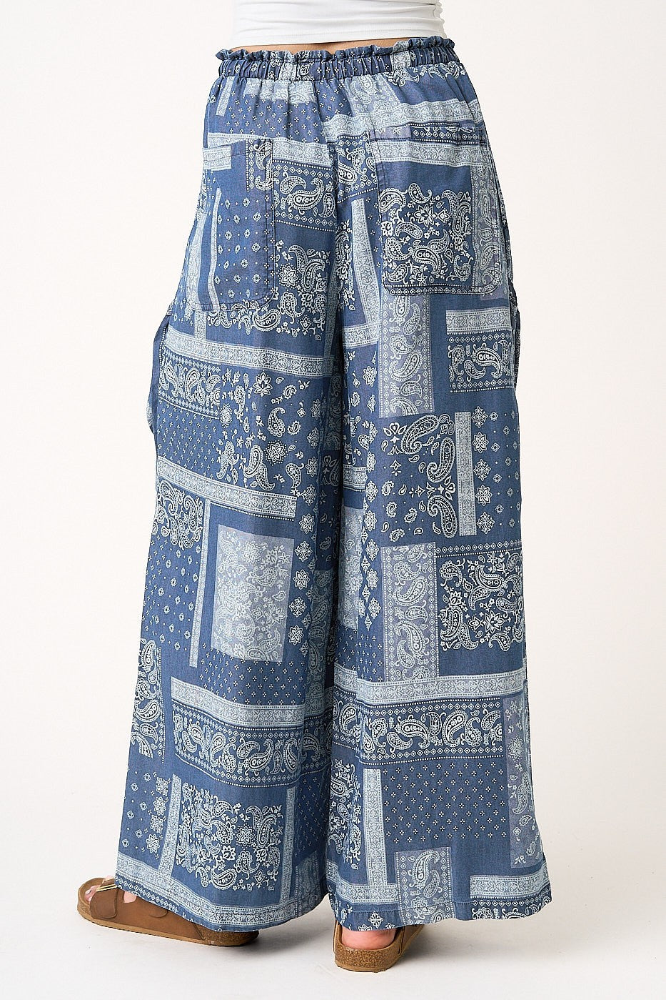 Paisley Tencel Wide Leg Pants