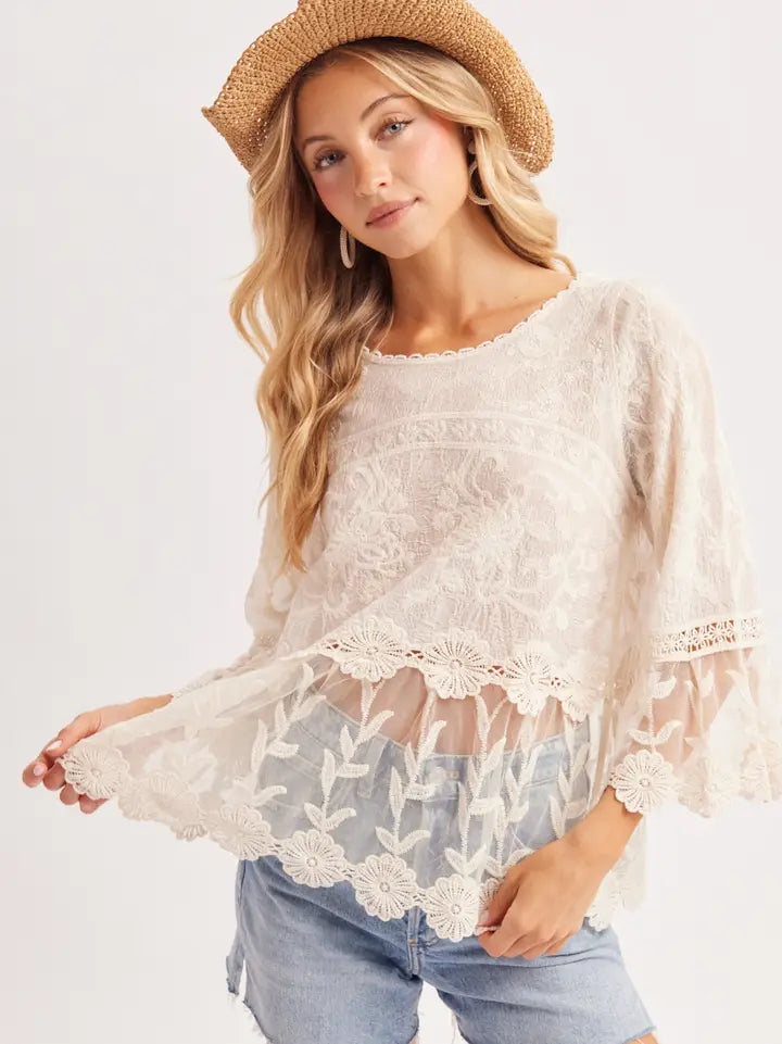 Whispering Petals Lace Top