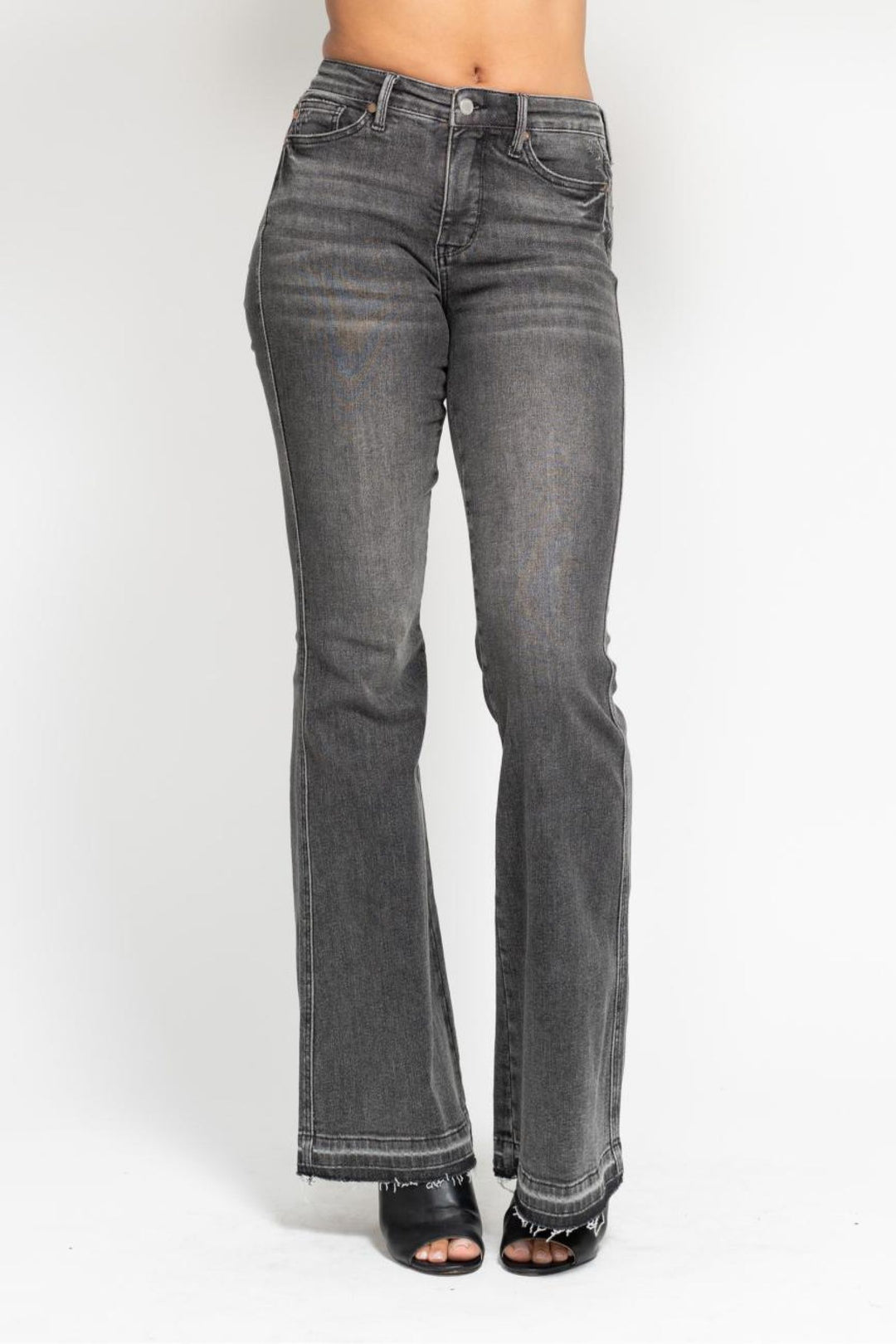 Judy Blue Tummy Control Charcoal Flare Jeans