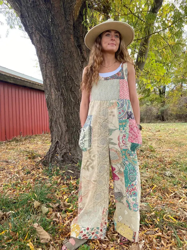 Boho Patchwork Overalls