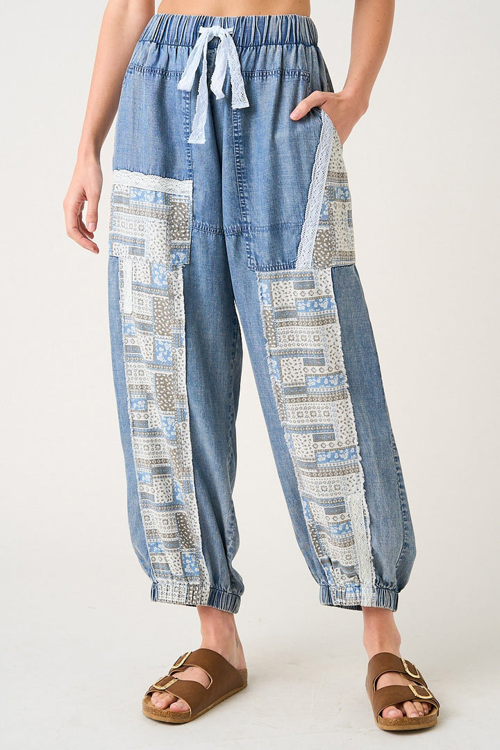 Boho Lace Patchwork Jogger Pants