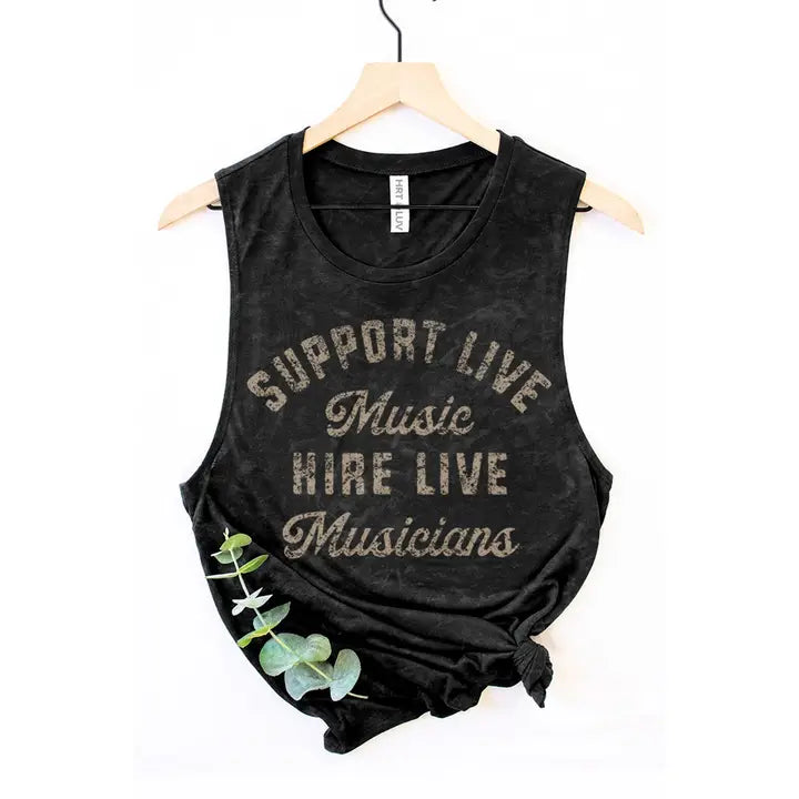 Support Live Music Graphic Tank Top