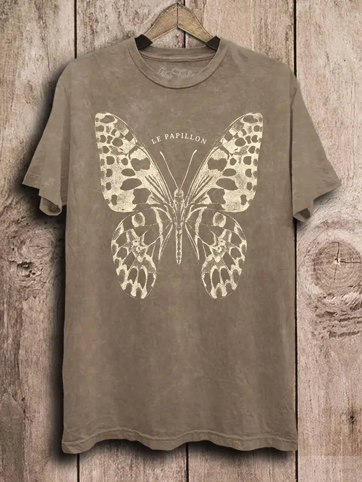 Free Spirt Butterfly Washed Tee