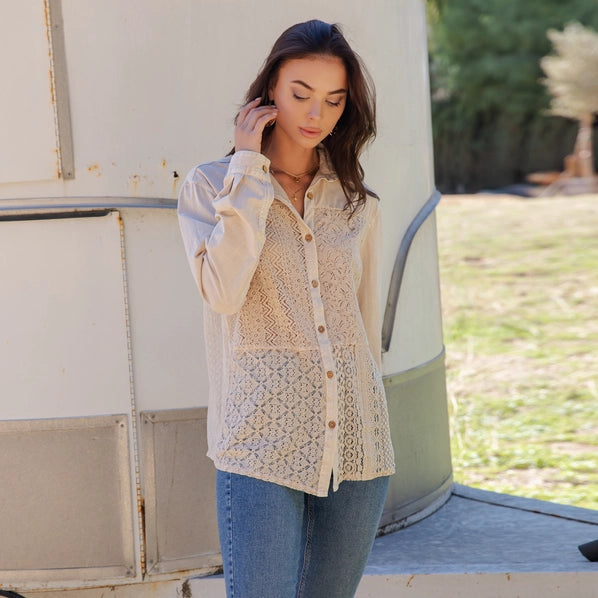 Desert Dream Crochet Lace Top