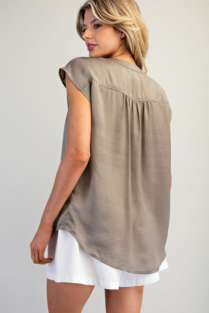 Graceful Drape V-Neck Top