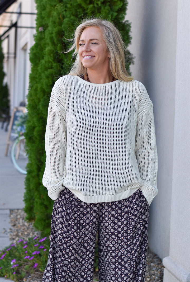 Boho Breeze Open Back Sweater