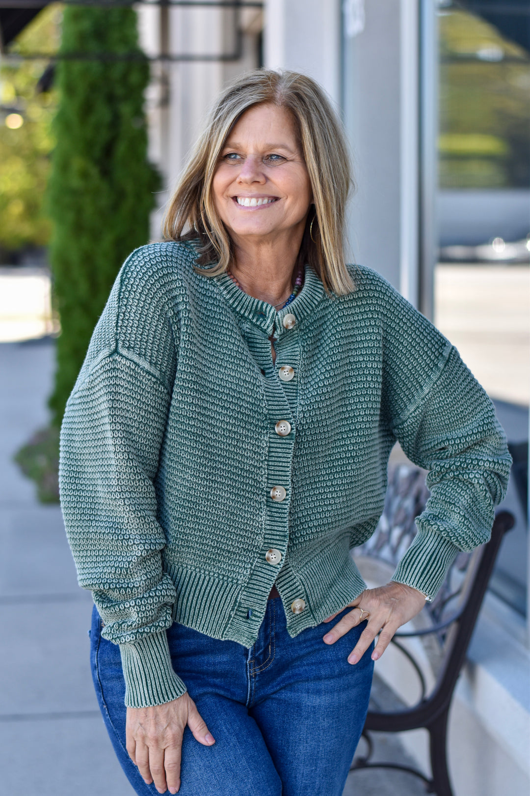 Sagebrush Days Cotton Waffle Cardigan
