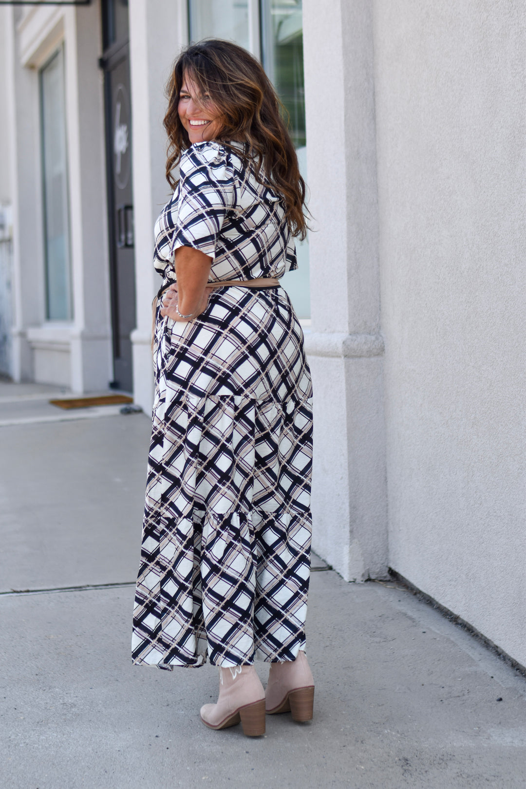 Plaid & Pretty Maxi Dress