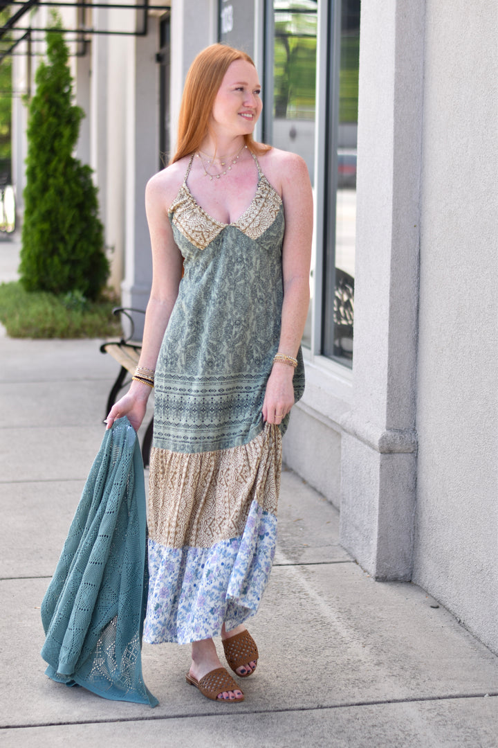 Sunny Vibes Halter Sundress