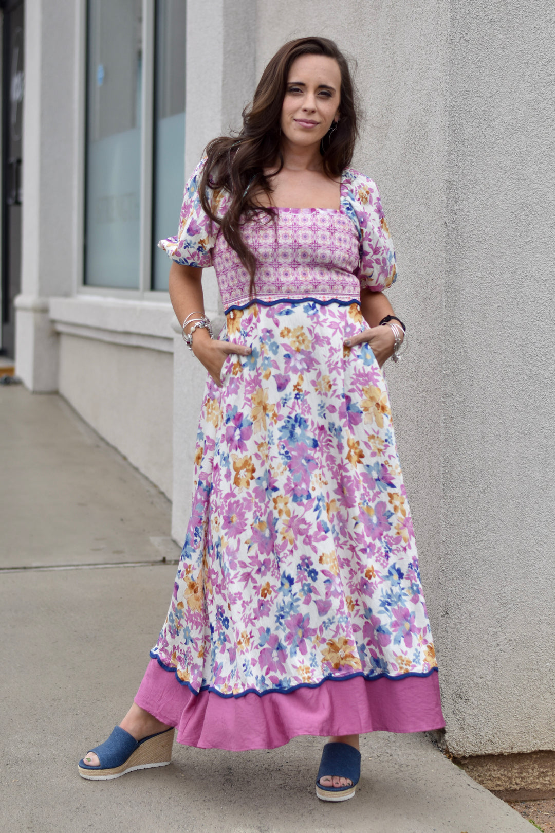 Meadow Mosaic Mix Midi Dress