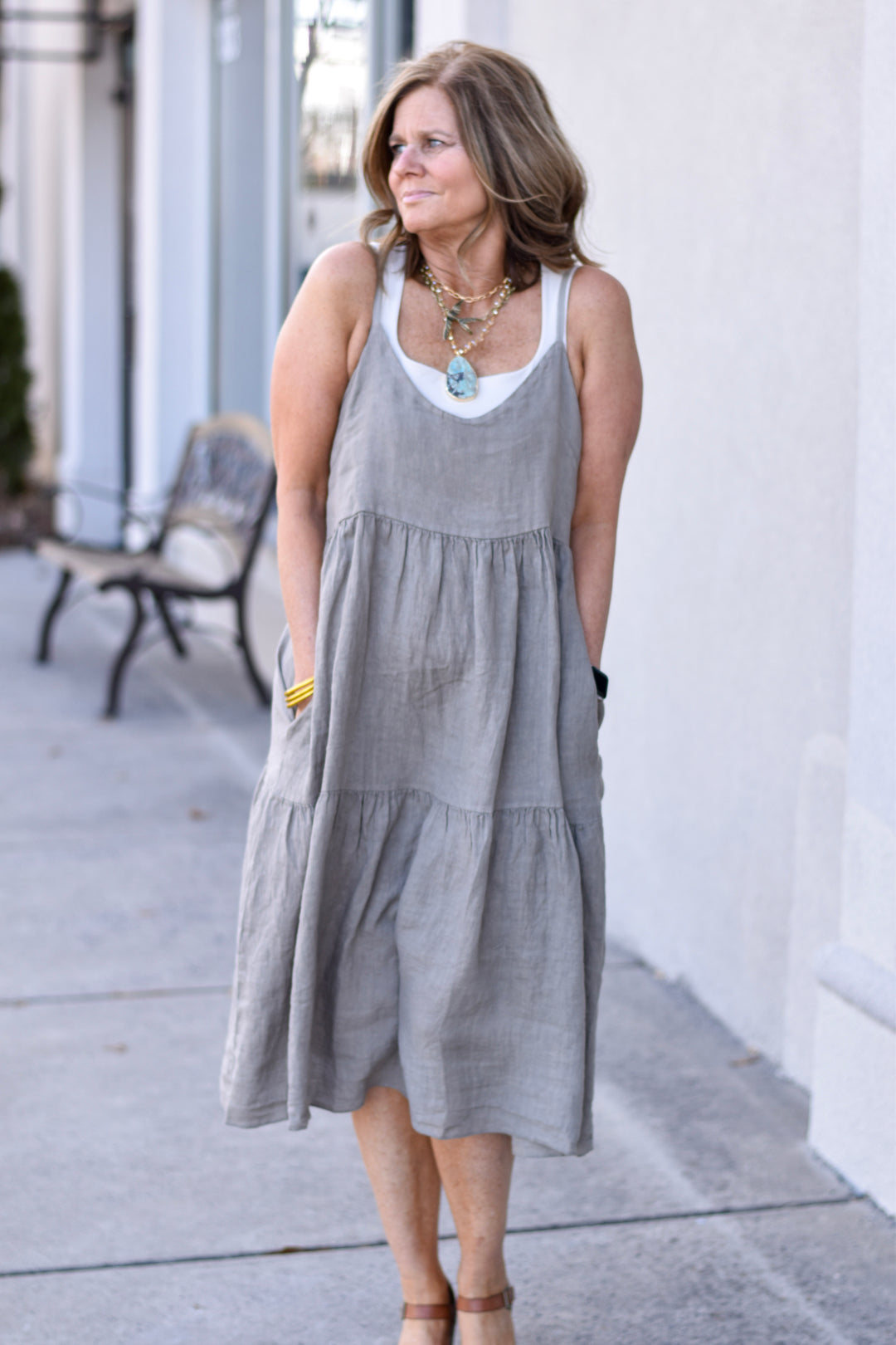 Tempo Paris Boho Breeze Linen Dress