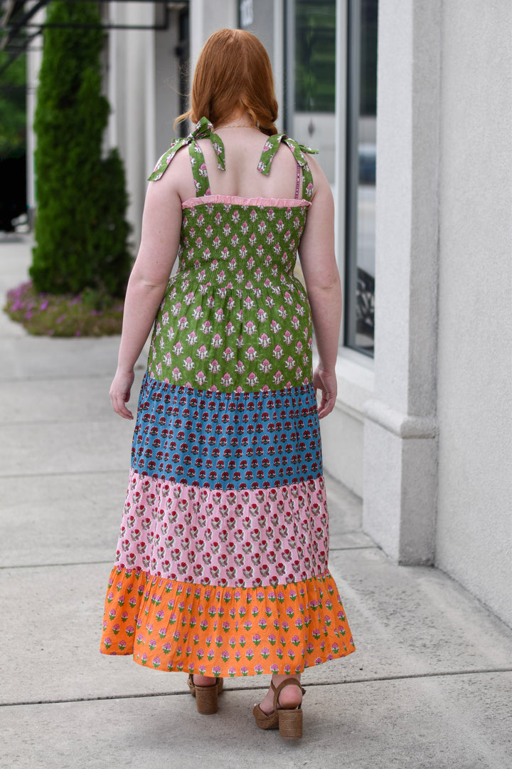 THML Patchwork Bloom Midi Dress