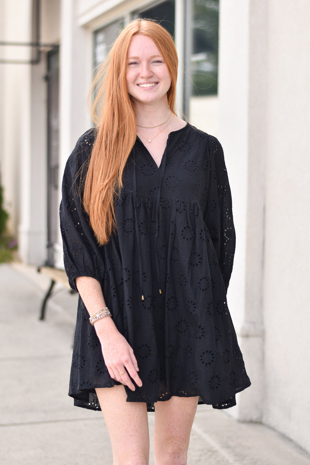 Sweet Eyelet Mini Dress