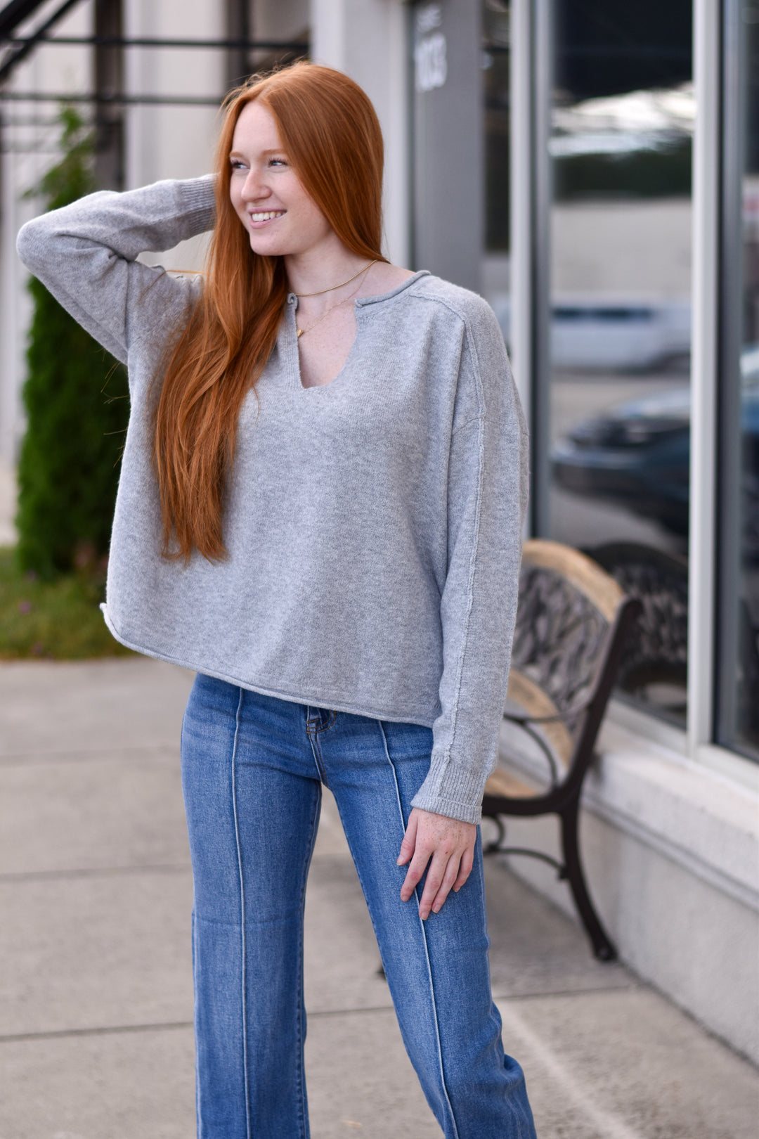 Split Neck Sweater