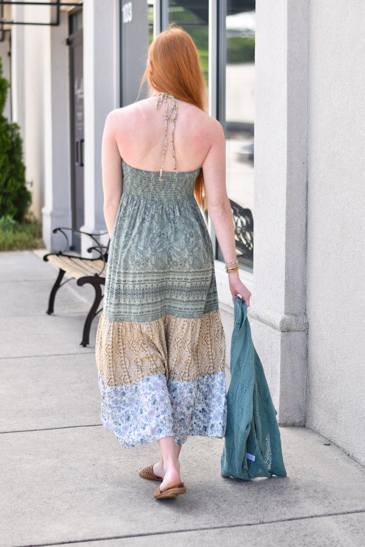 Sunny Vibes Halter Sundress