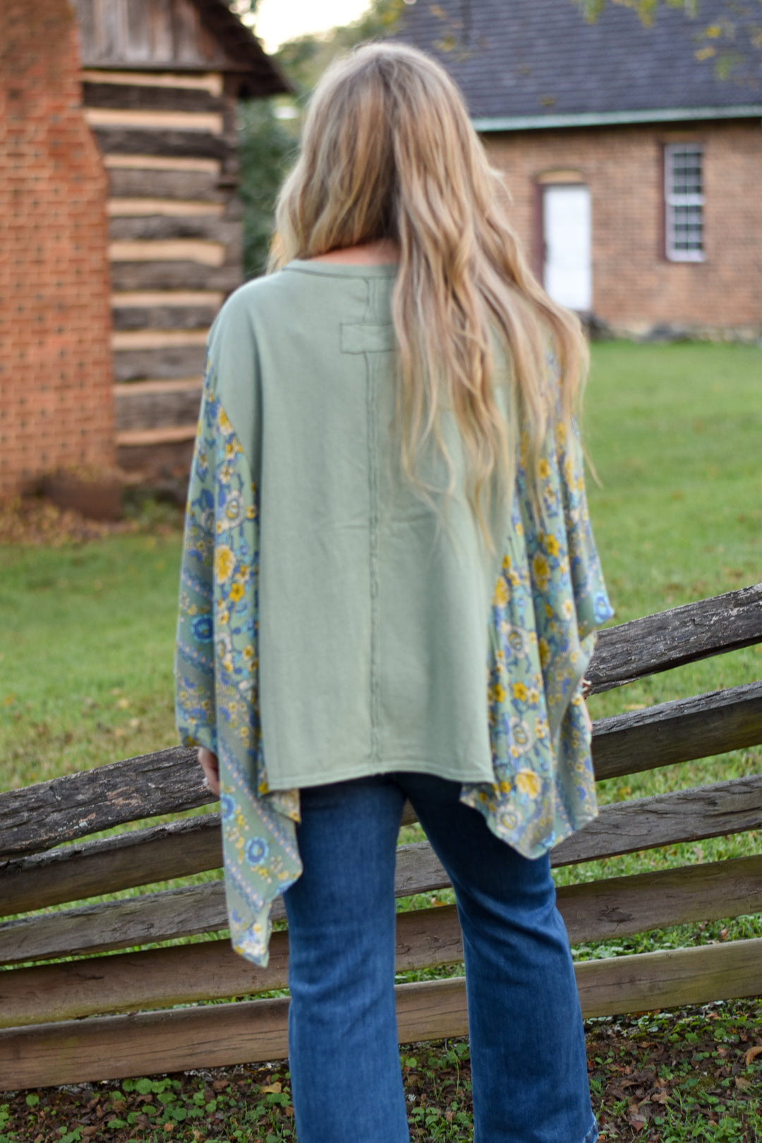 Patchwork Knit Poncho