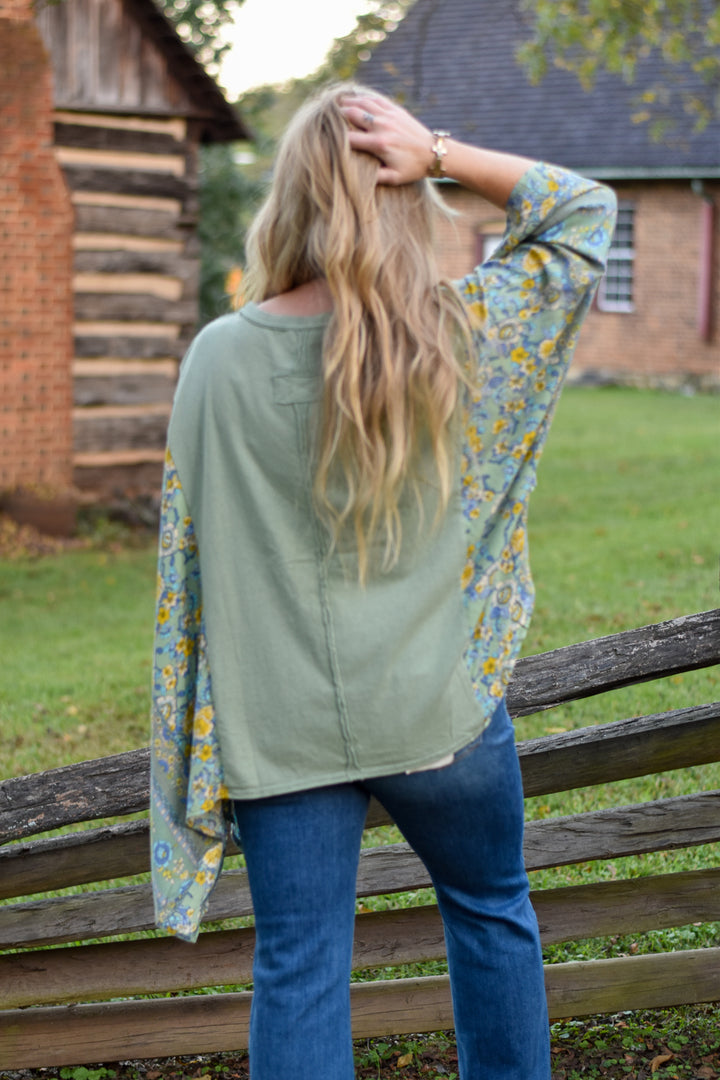 Patchwork Knit Poncho