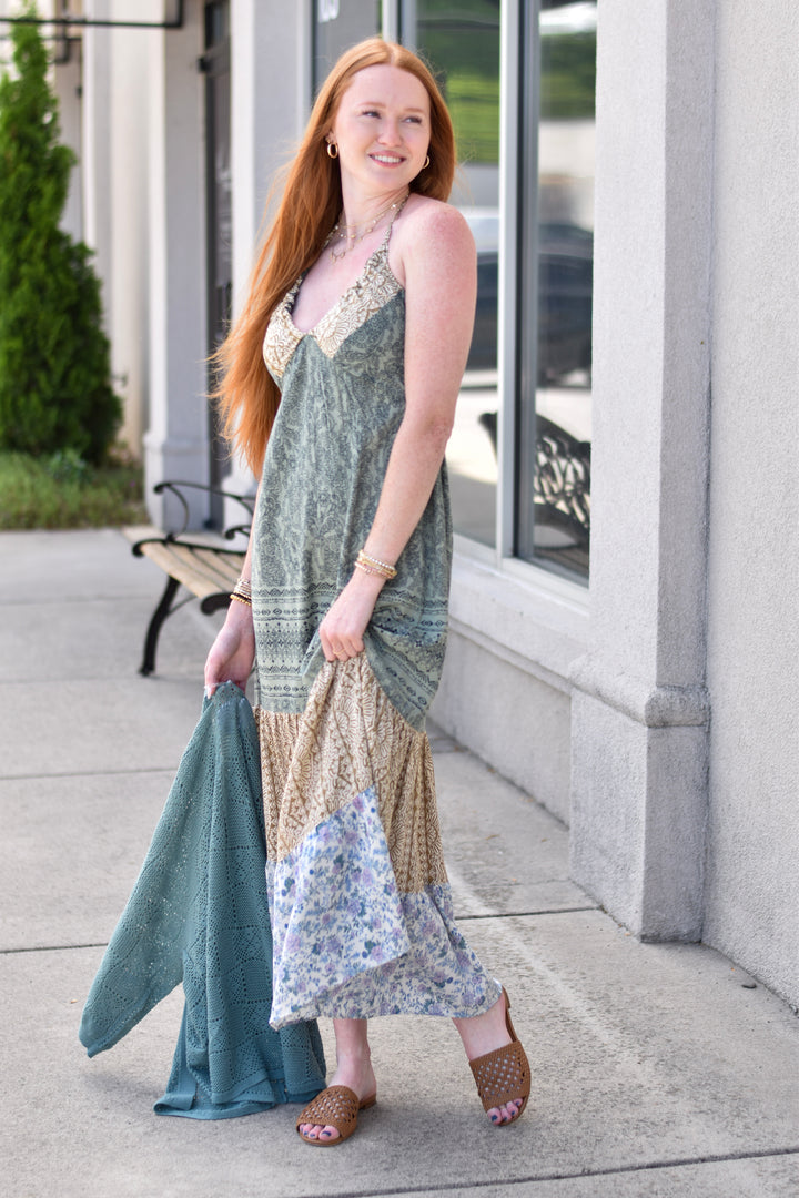 Sunny Vibes Halter Sundress