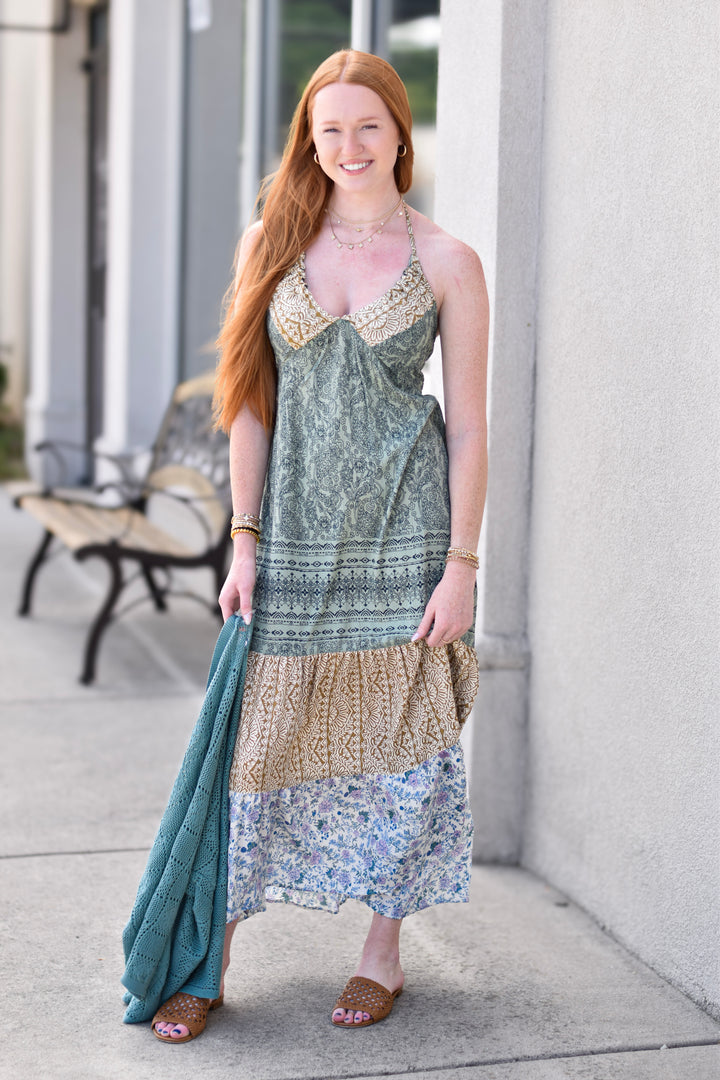 Sunny Vibes Halter Sundress