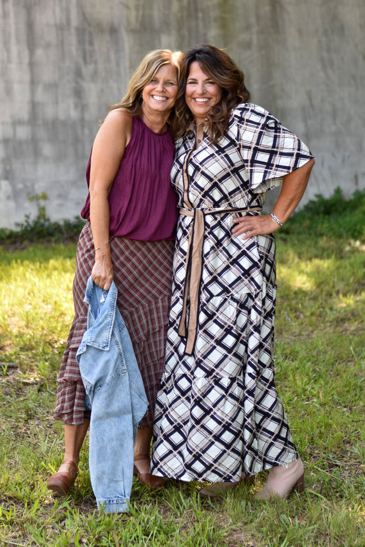 Plaid & Pretty Maxi Dress