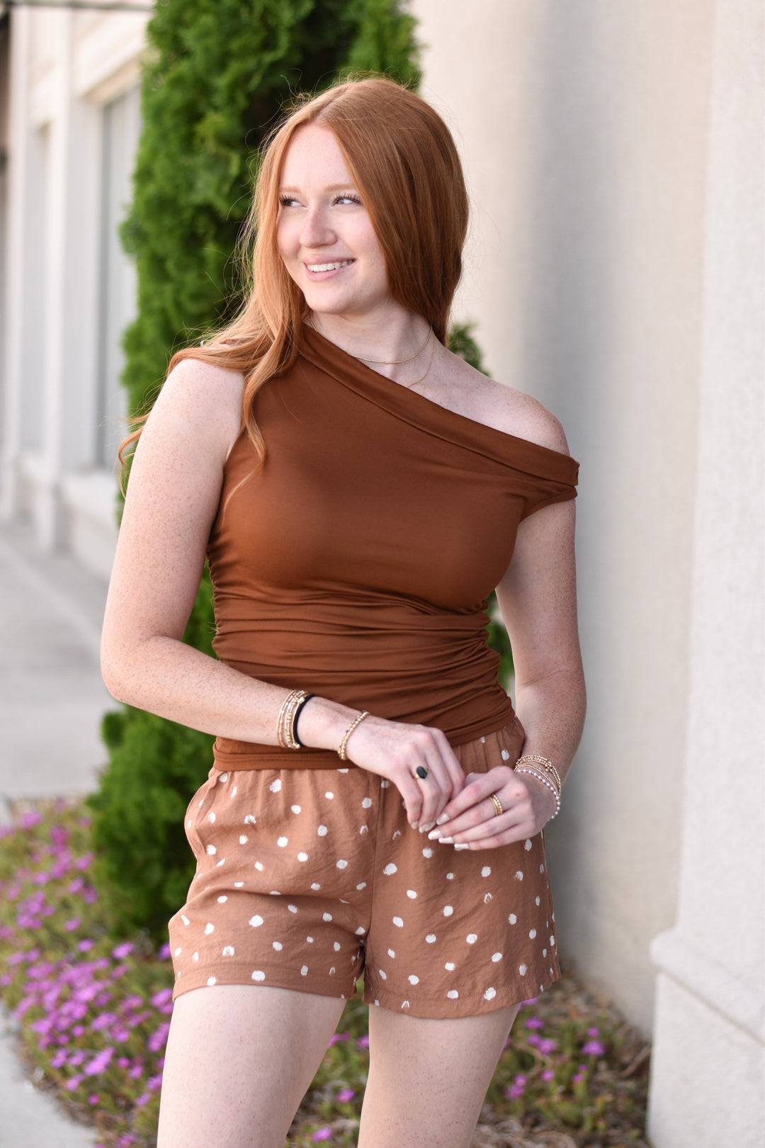 Mocha Charm Dot Shorts