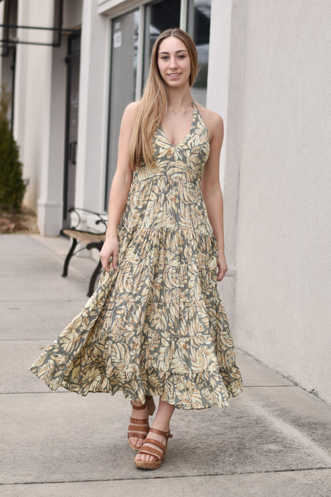 Boho Fuse Maxi Halter Dress