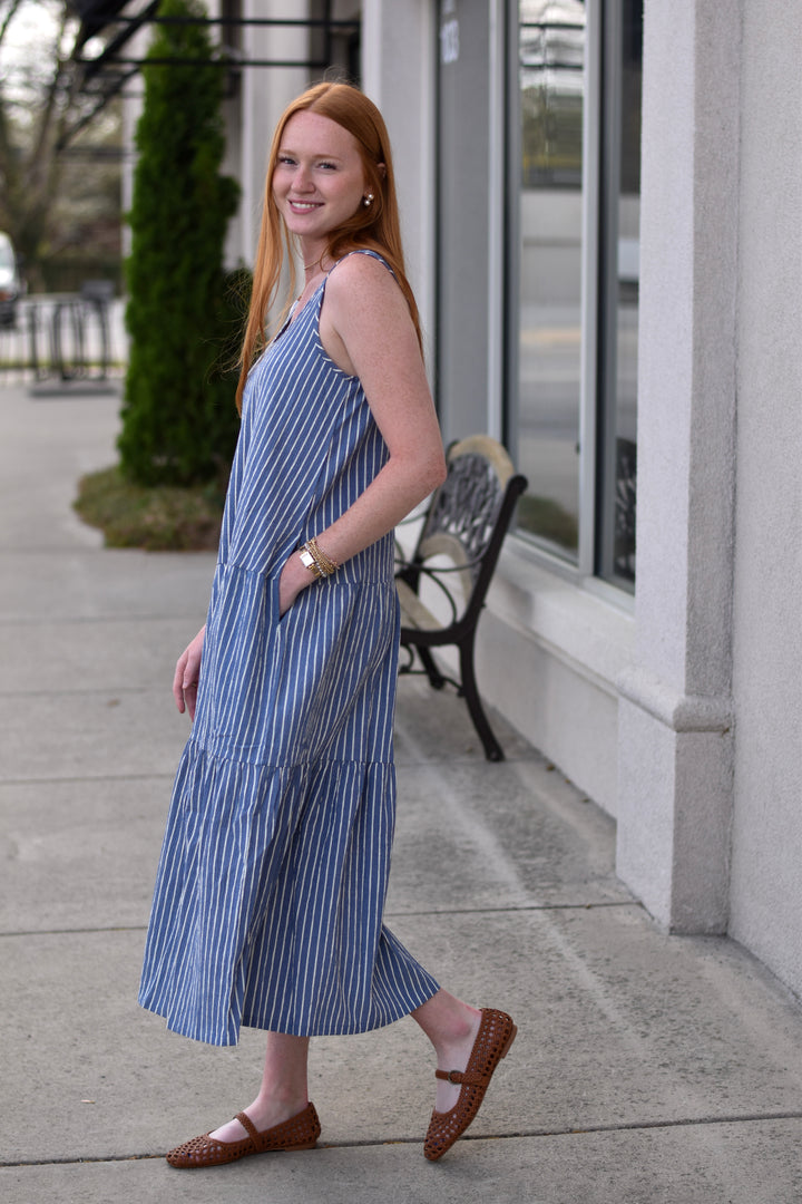 Indigo Breeze Tiered Maxi Dress
