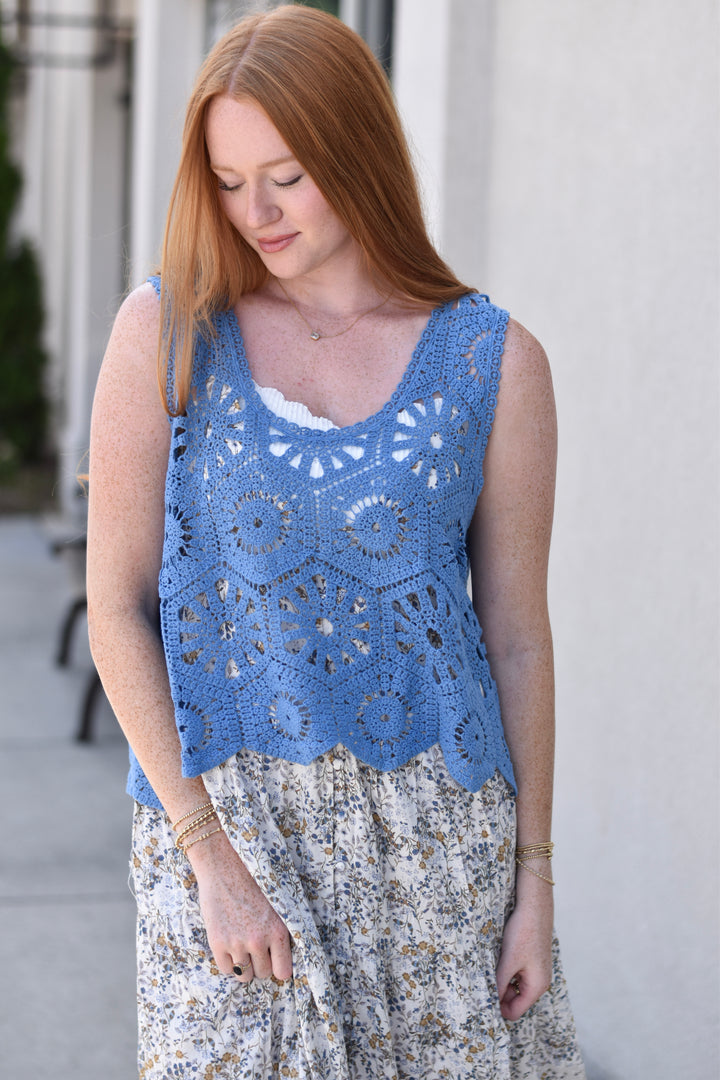 Boho Bloom Crochet Tank