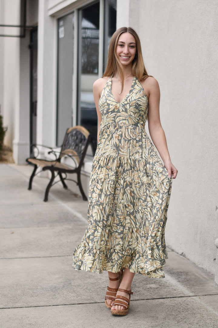 Boho Fuse Maxi Halter Dress