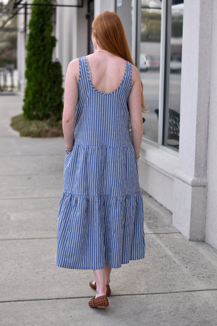 Indigo Breeze Tiered Maxi Dress