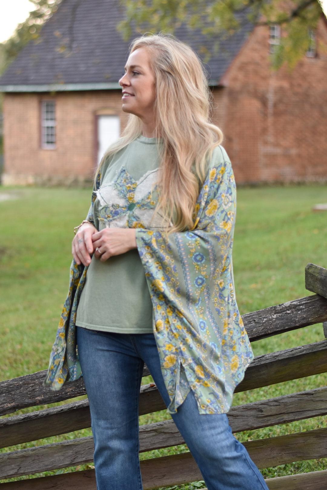 Patchwork Knit Poncho