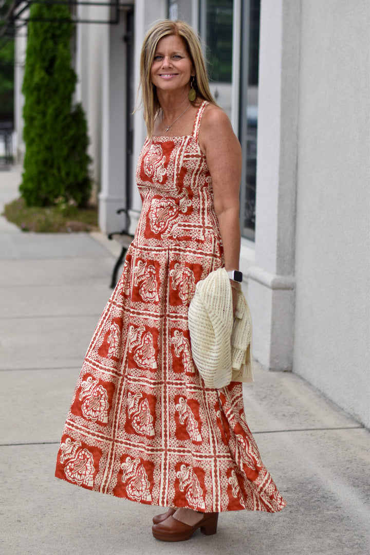 Boho Mosaic Midi Dress