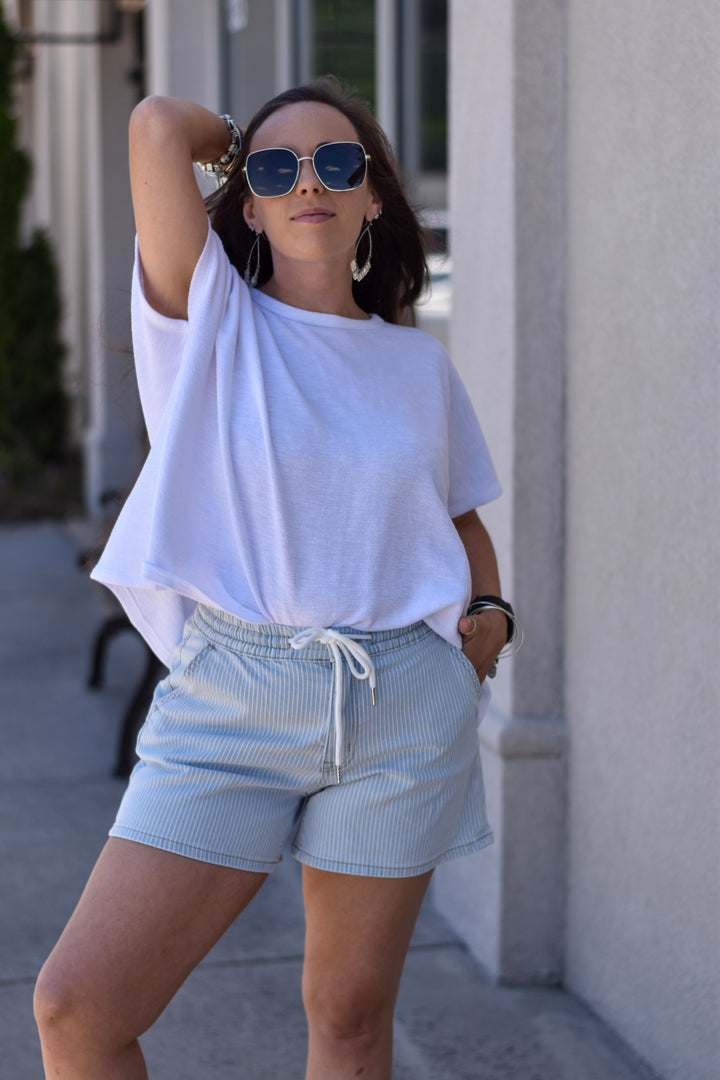 Vervet Ayla Stripe Drawstring Shorts