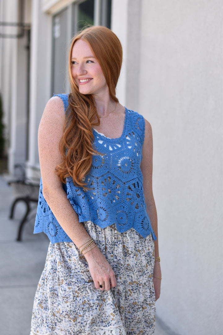 Boho Bloom Crochet Tank