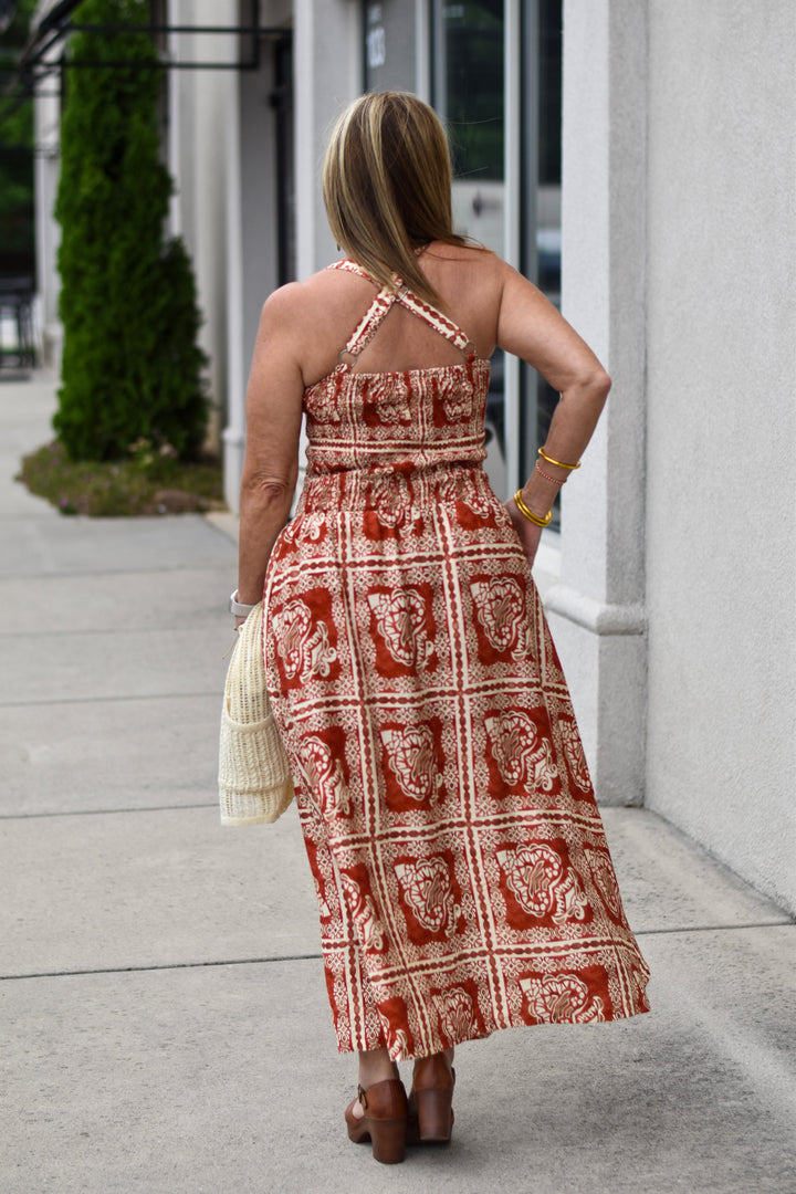 Boho Mosaic Midi Dress