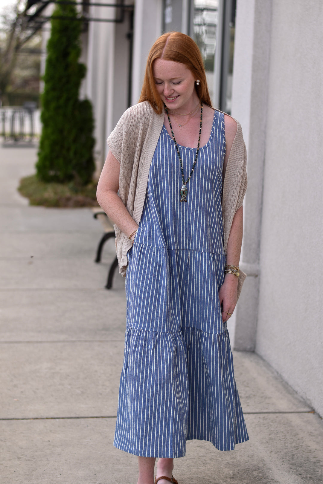 Indigo Breeze Tiered Maxi Dress