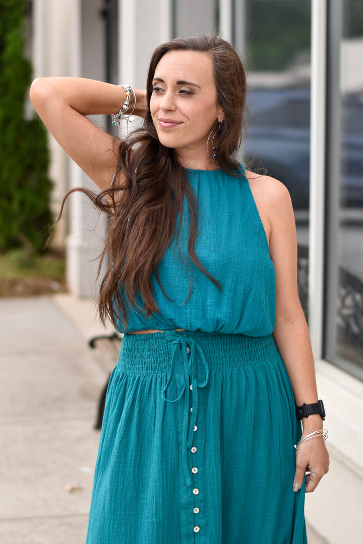 Teal Tide Crop Top