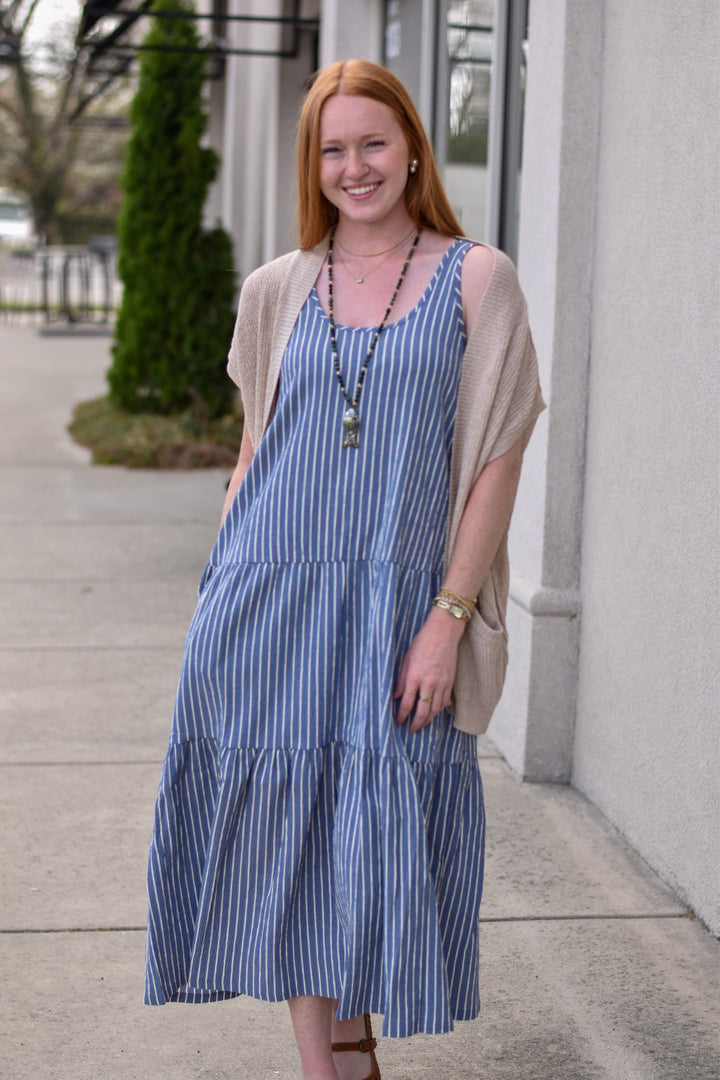 Indigo Breeze Tiered Maxi Dress