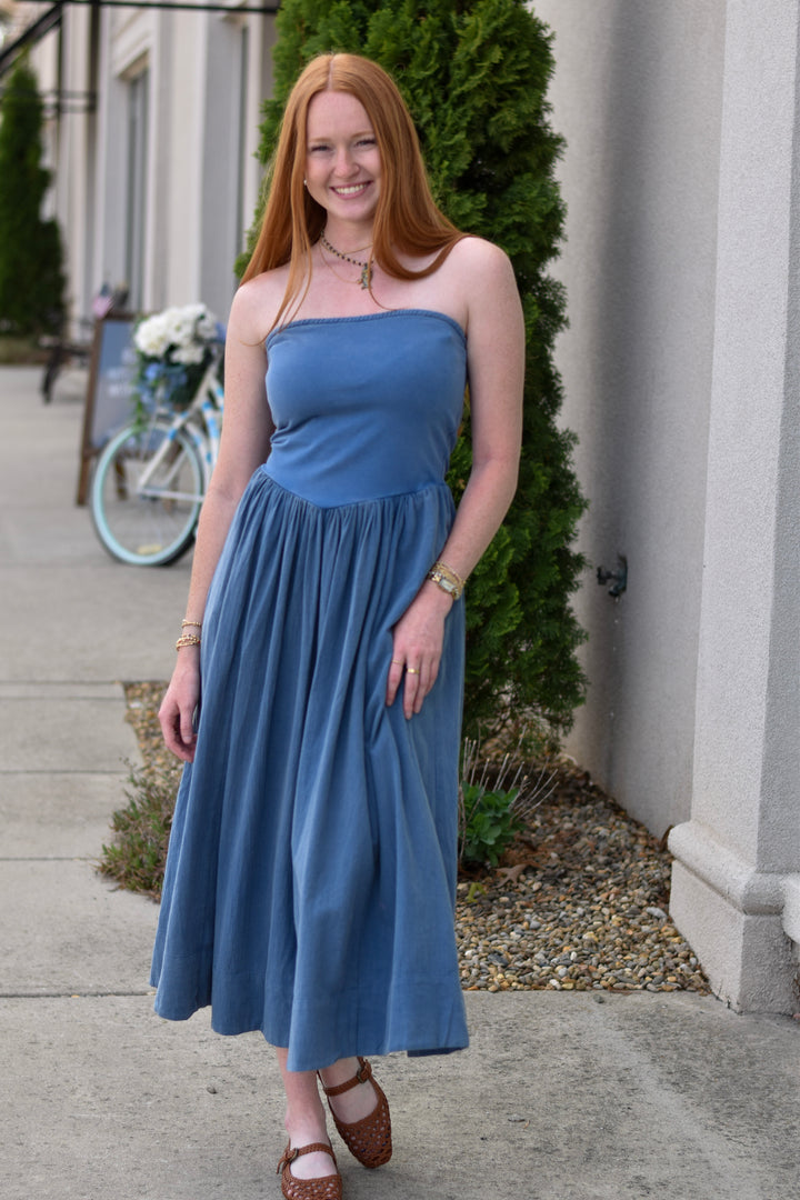 Blue Sky Strapless Dress