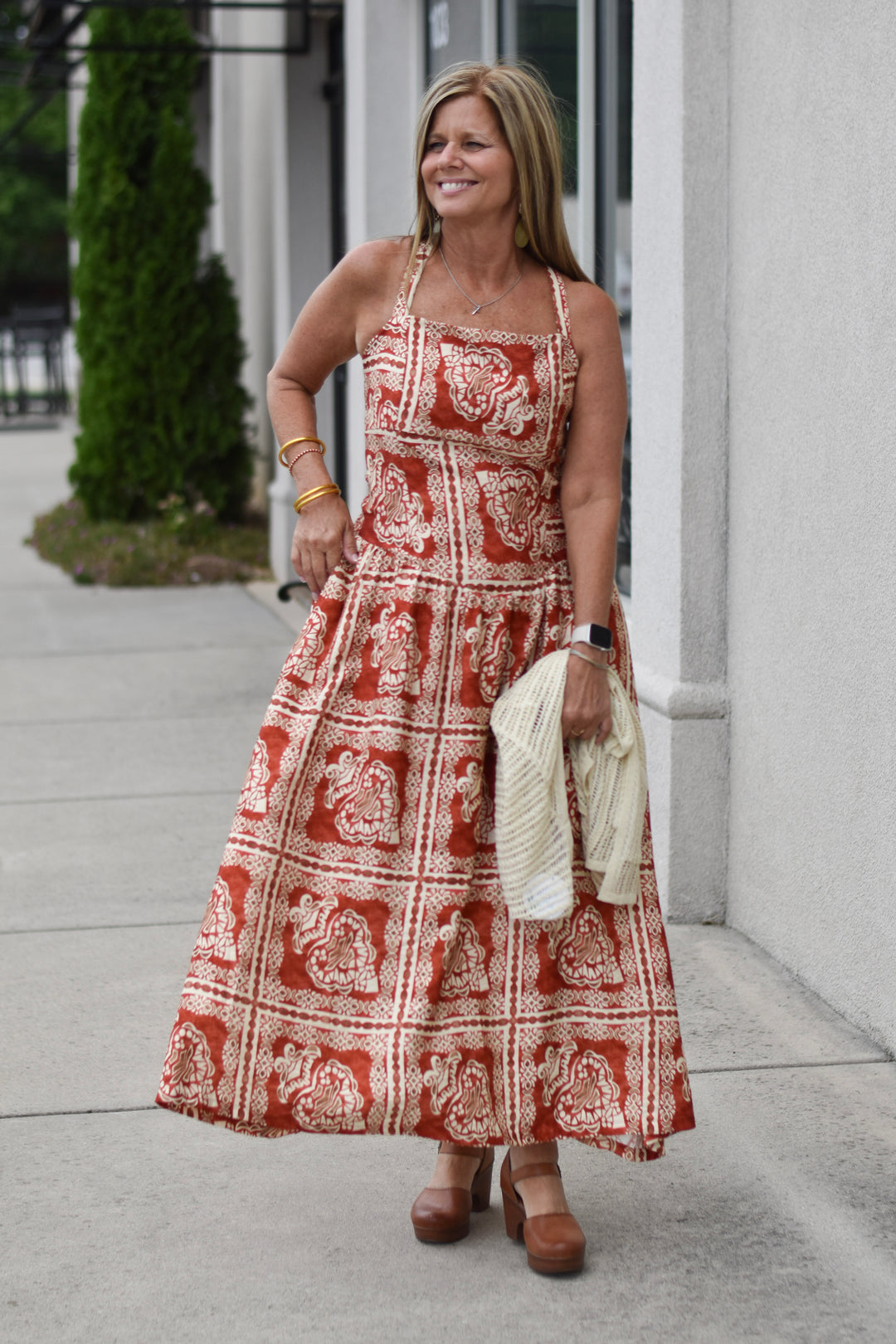 Boho Mosaic Midi Dress