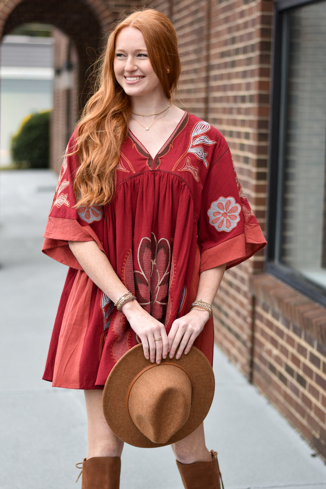 Bohemian Embroidered Kaftan Dress