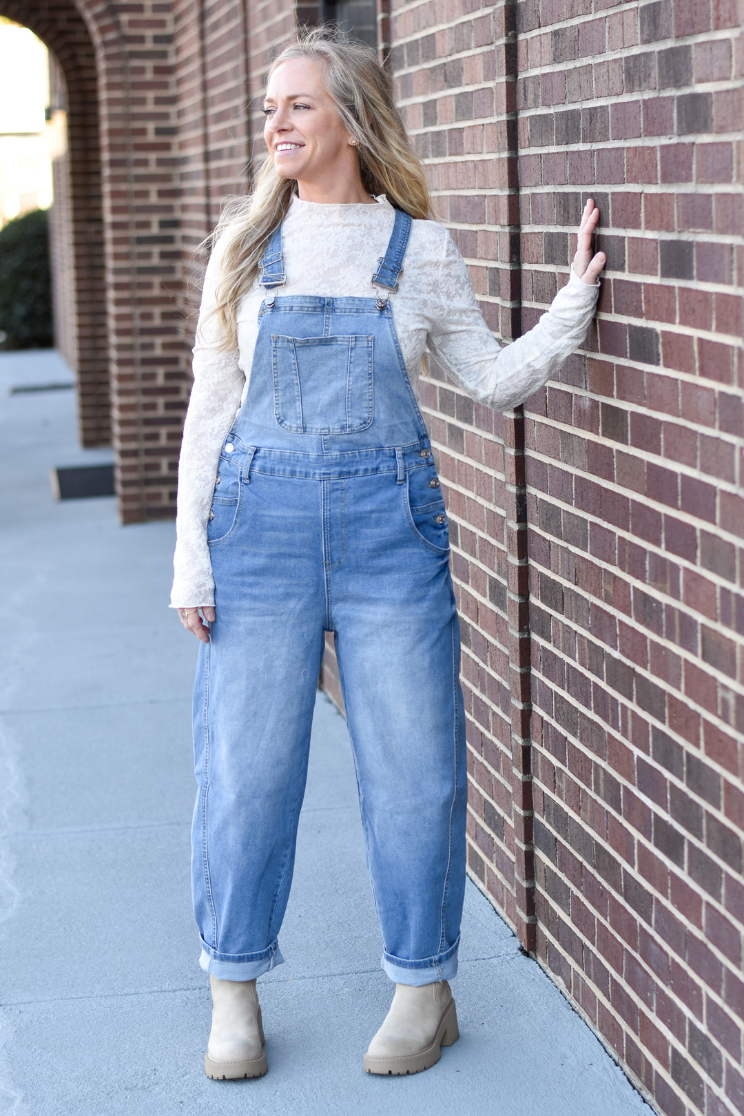 Easygoing Barrel Denim Overalls