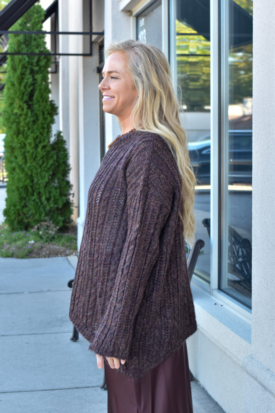 Cocoa Glow Asymmetrical Sweater
